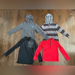 Under Armour Adidas Hawk Kids Long Sleeve Shirts - Gray, Black, Red size 6-8